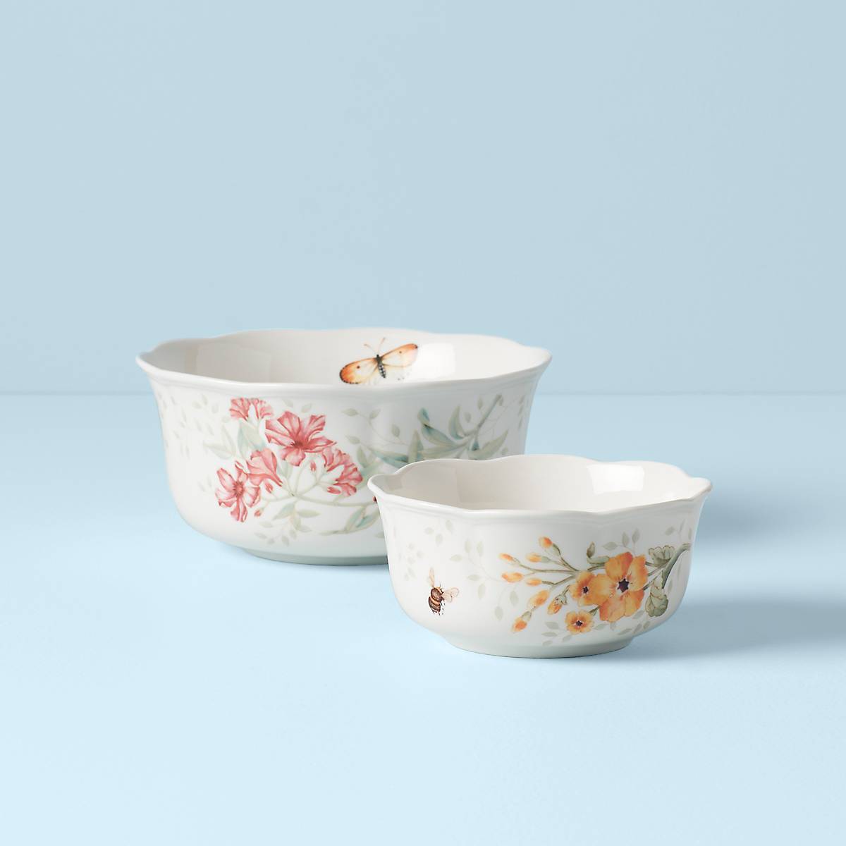 cambridge silversmiths Butterfly Meadow 2-Piece Nesting Bowl Set
