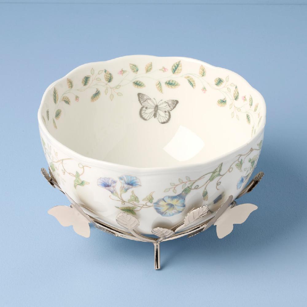 Cambridge Silversmiths Butterfly Meadow 25th Anniversary Bowl With Stand