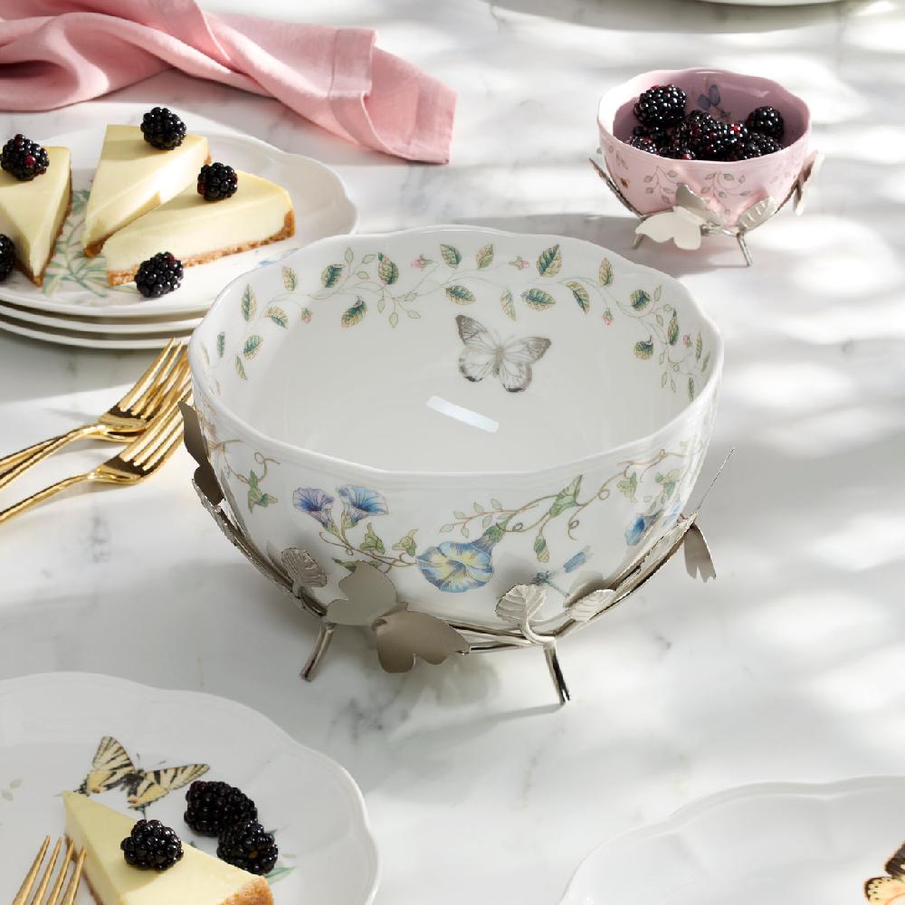 Cambridge Silversmiths Butterfly Meadow 25th Anniversary Bowl With Stand