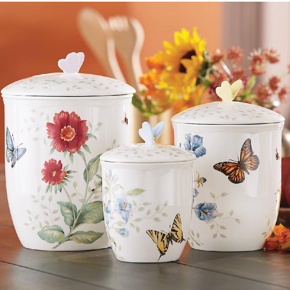 Cambridge Silversmiths Butterfly Meadow 3-Piece Canister Set