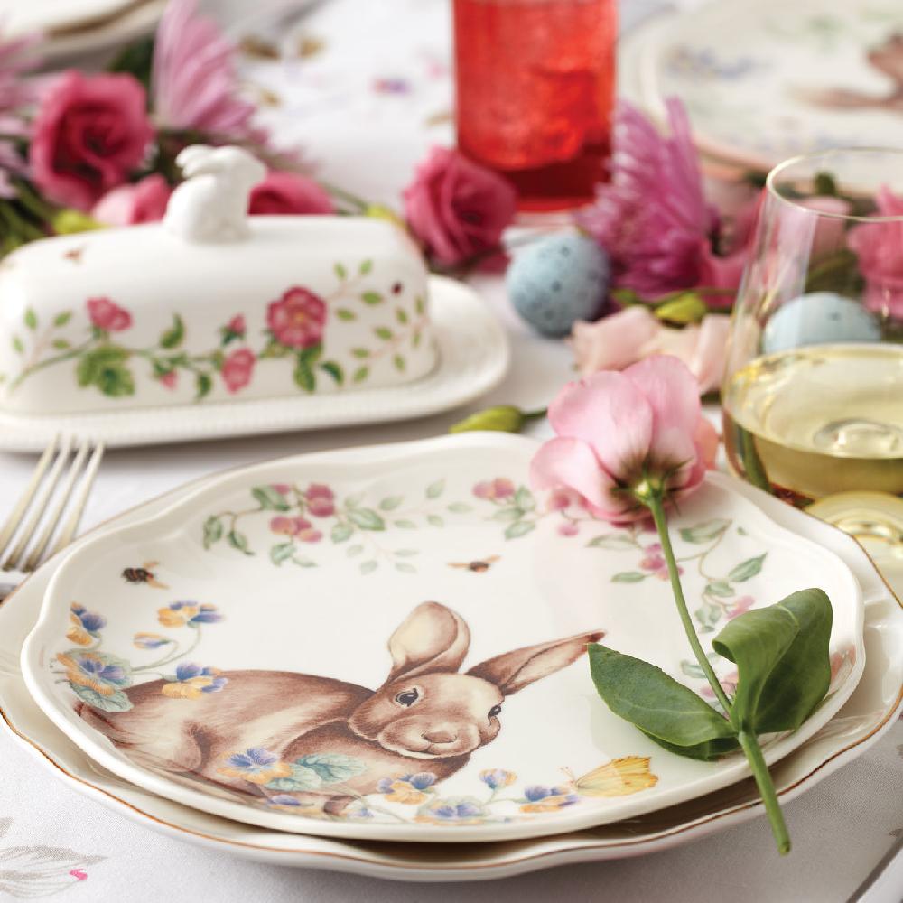 Cambridge Silversmiths Butterfly Meadow Bunny 4-Piece Accent Plate Set