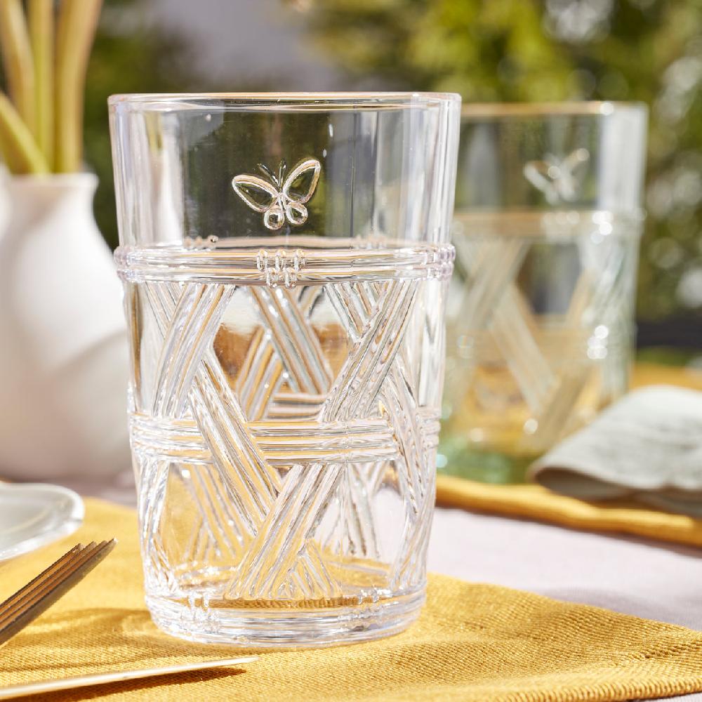 Cambridge Silversmiths Butterfly Meadow Clear Tall Glasses Set Of 4