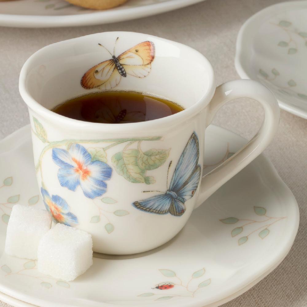 Cambridge Silversmiths Butterfly Meadow Espresso Cup & Saucer Set Of 4