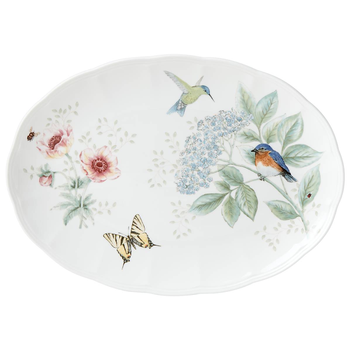 Cambridge Silversmiths Butterfly Meadow Flutter® Eastern Bluebird 16" Oval Serving Platter