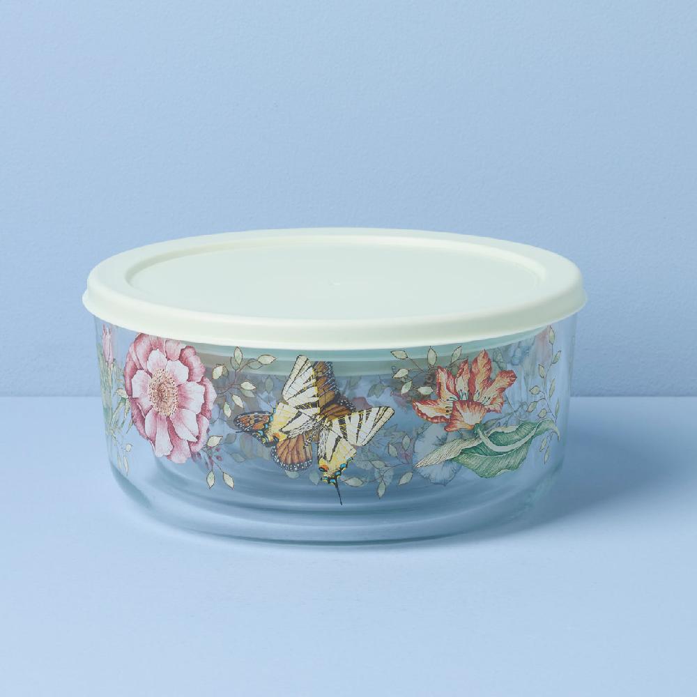 Cambridge Silversmiths Butterfly Meadow Glass Food Storage Containers With Lids Set Of 4