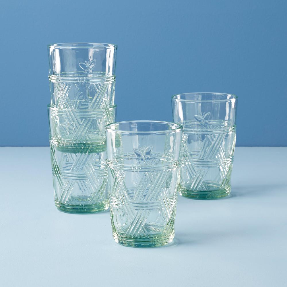 cambridge silversmiths Butterfly Meadow Green Tall Glasses Set of 4
