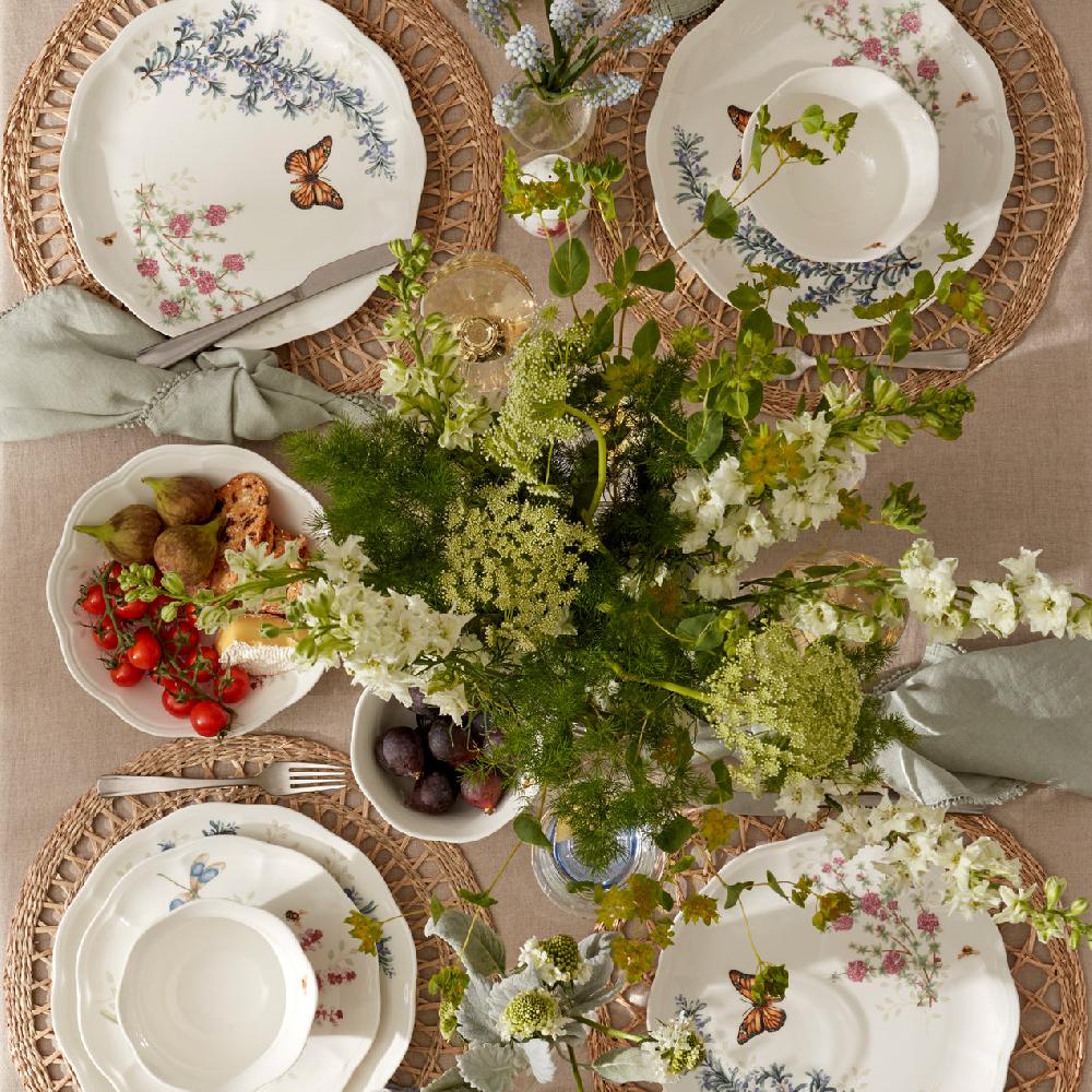 Cambridge Silversmiths Butterfly Meadow Herbs 12-Piece Dinnerware Set
