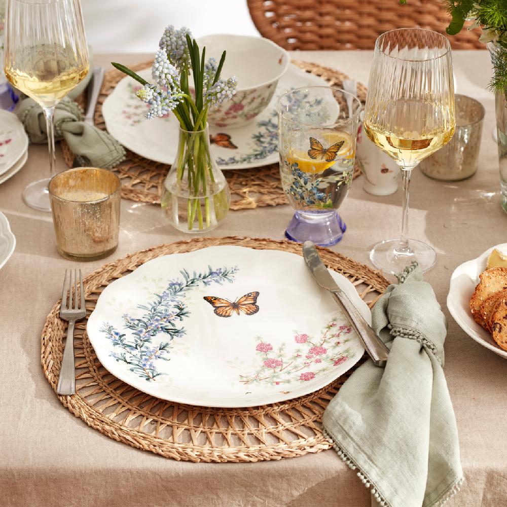 Cambridge Silversmiths Butterfly Meadow Herbs 12-Piece Dinnerware Set
