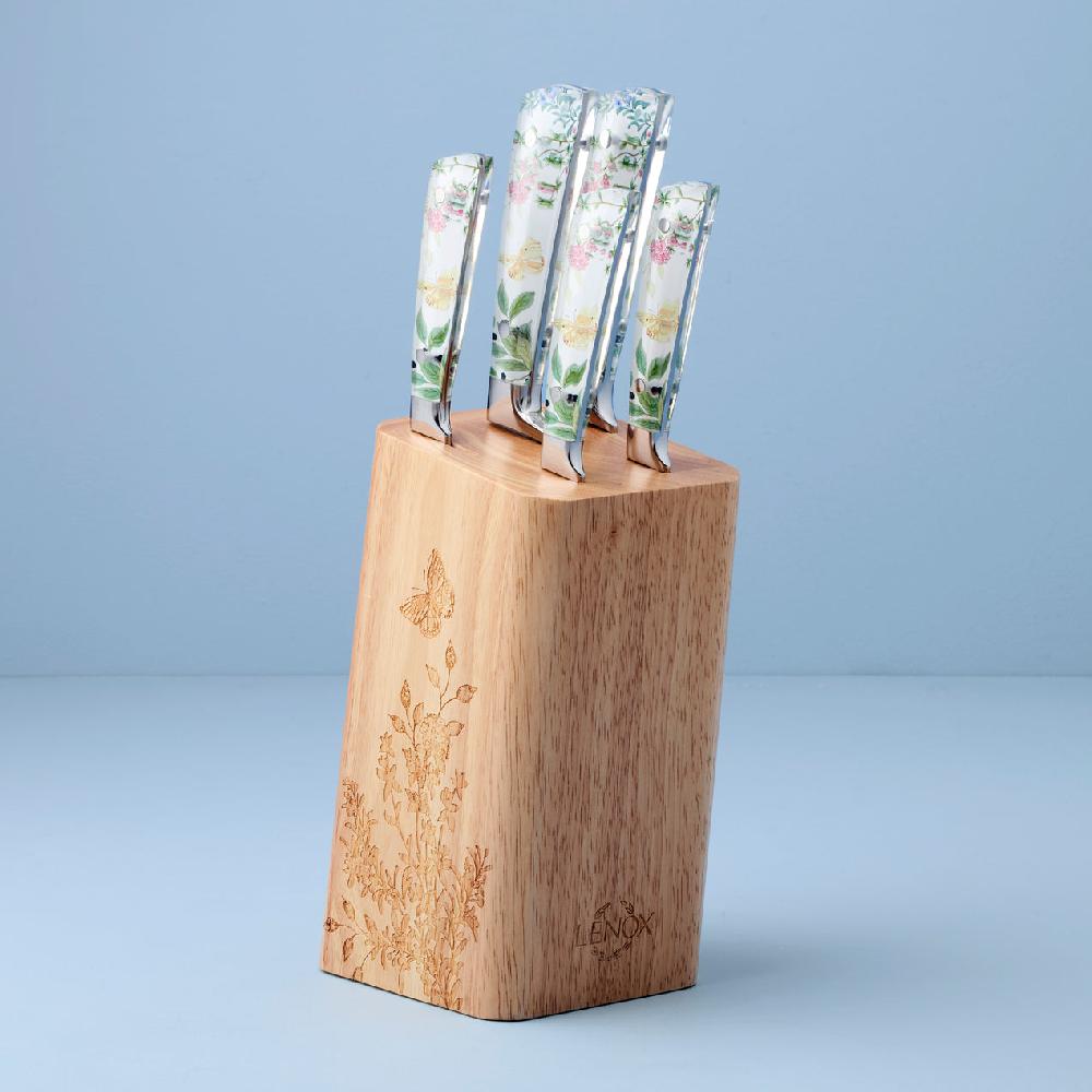 cambridge silversmiths Butterfly Meadow Herbs 6-Piece Cutlery Block Set