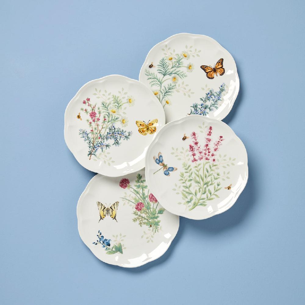 cambridge silversmiths Butterfly Meadow Herbs Accent Plates Set of 4