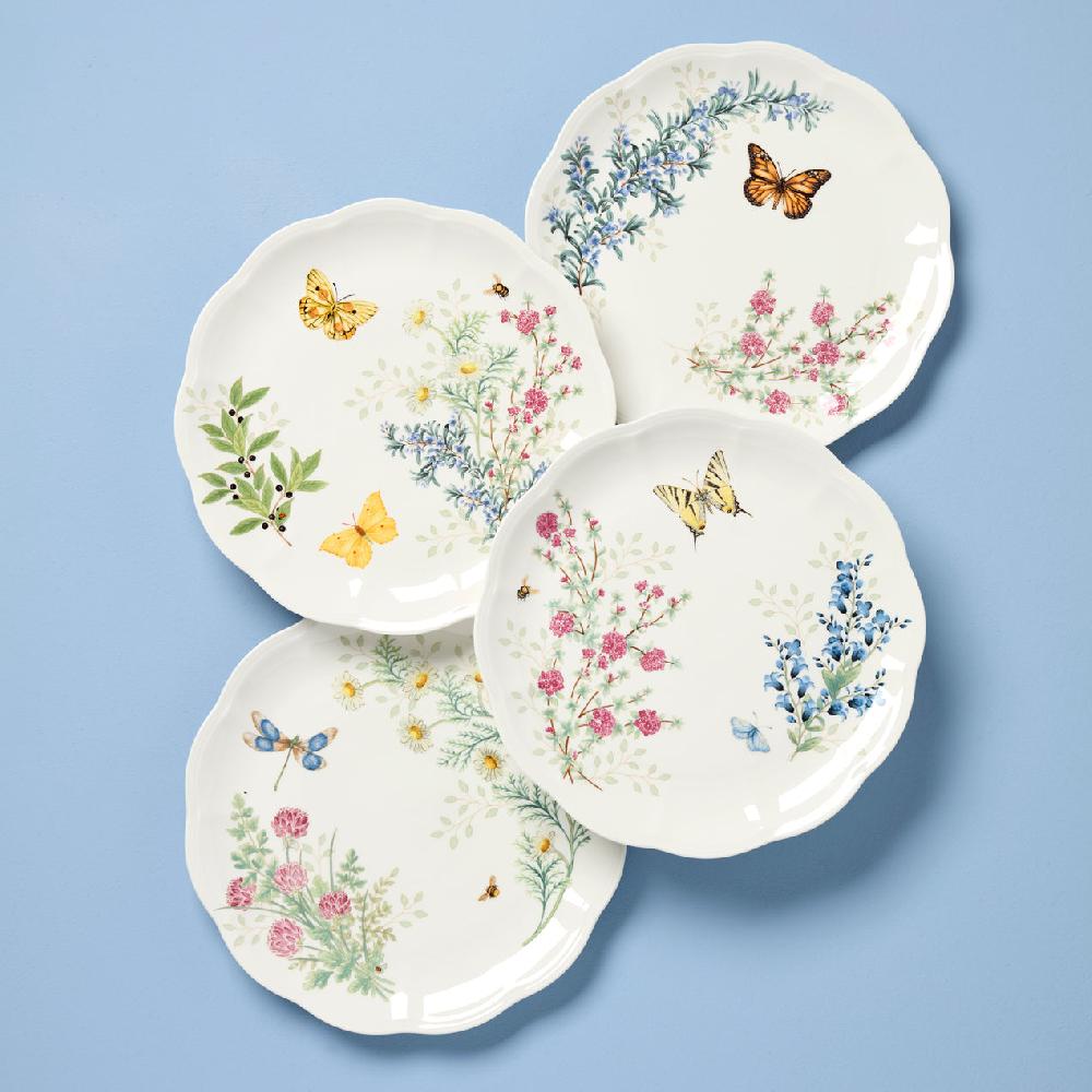 cambridge silversmiths Butterfly Meadow Herbs Dinner Plates Set of 4