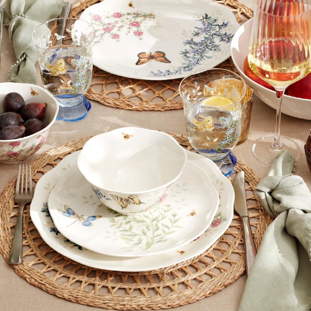 Cambridge Silversmiths Butterfly Meadow Herbs Rice Bowls Set Of 4
