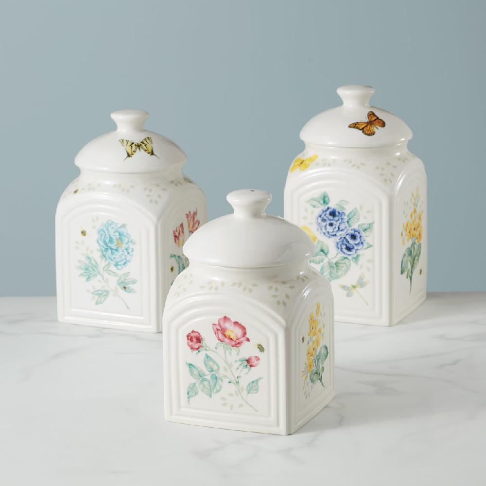 Cambridge Silversmiths Butterfly Meadow Kitchen 3-Piece Canister Set