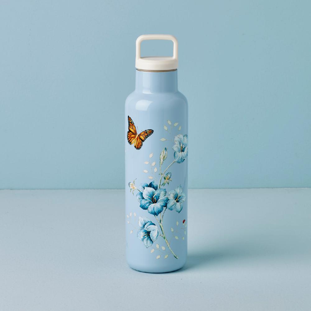 cambridge silversmiths Butterfly Meadow Light Blue Insulated Water Bottle