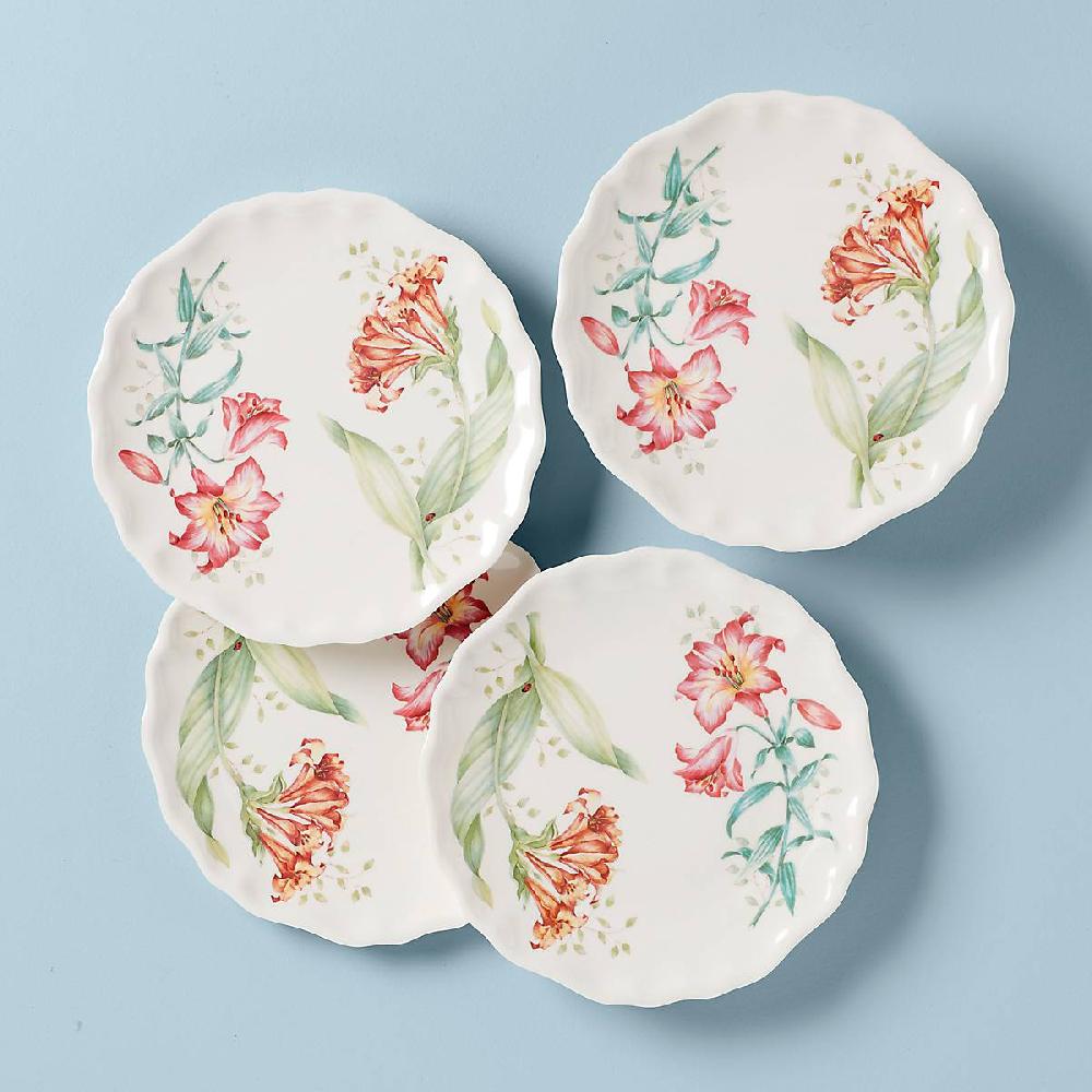 cambridge silversmiths Butterfly Meadow Melamine 4-Piece Accent Plates