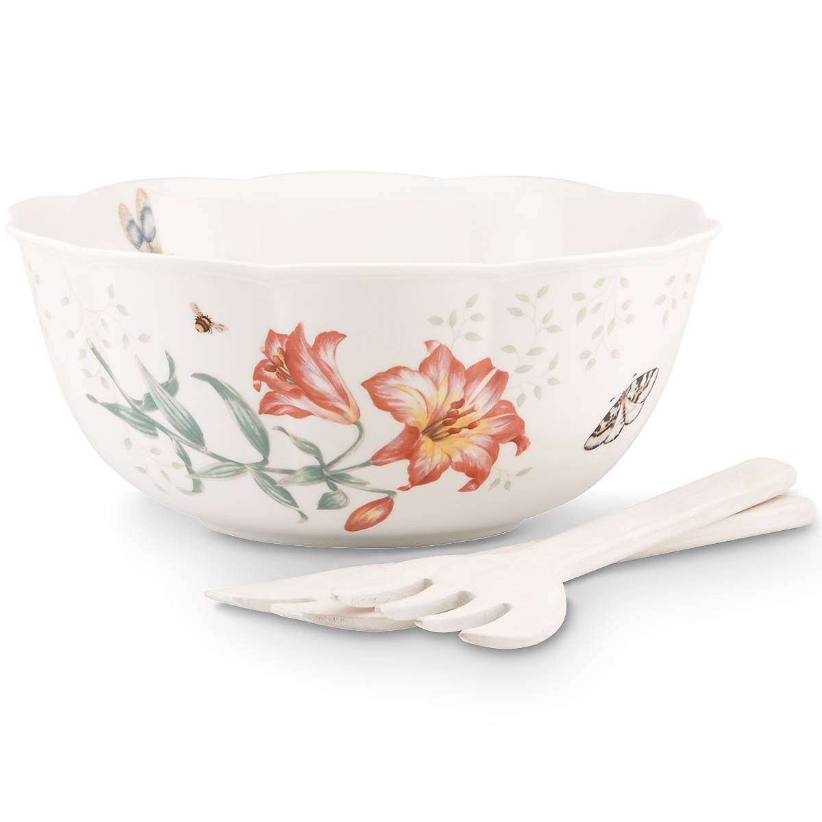Cambridge Silversmiths Butterfly Meadow Salad Bowl & Servers