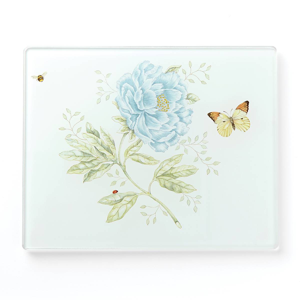 cambridge silversmiths Butterfly Meadow Small Glass Cutting Board