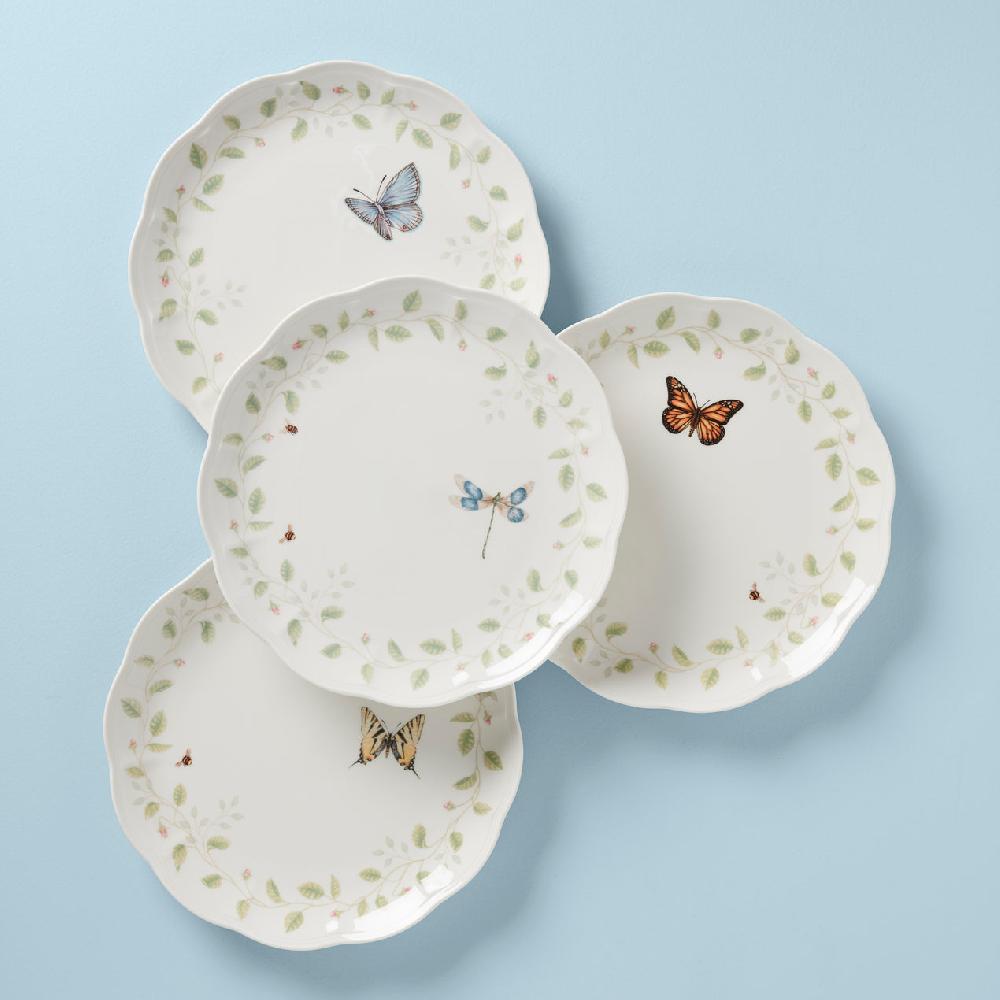 cambridge silversmiths Butterfly Meadow Vines 4-Piece Dinner Plate Set