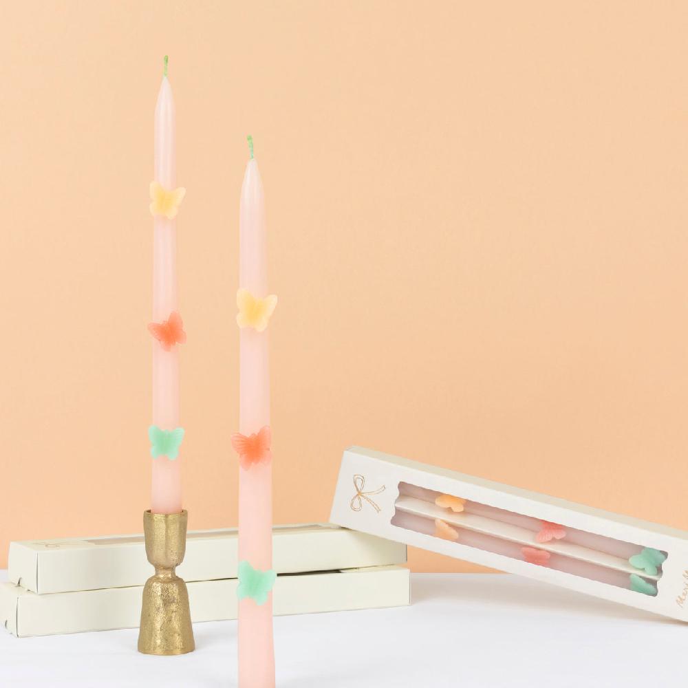 Cambridge Silversmiths Butterfly Taper Candles 2 Pc Set