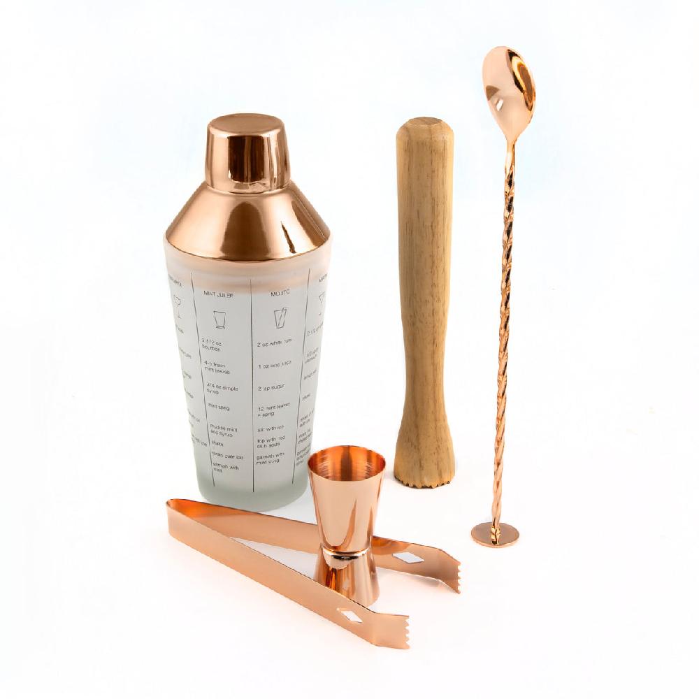 Cambridge Silversmiths 5-Piece Copper Mixology Set