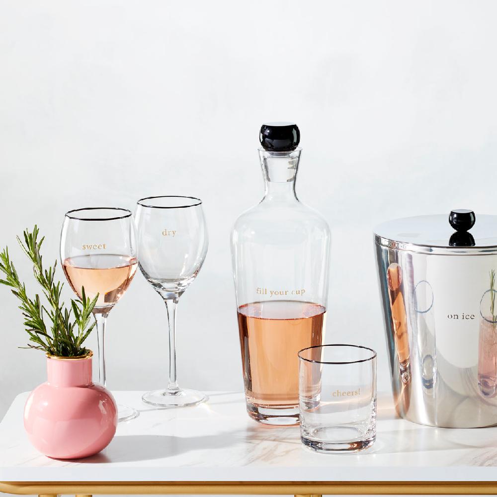 Cambridge Silversmiths Cheers To Us Sweet & Dry Wine Glasses Set Of 2