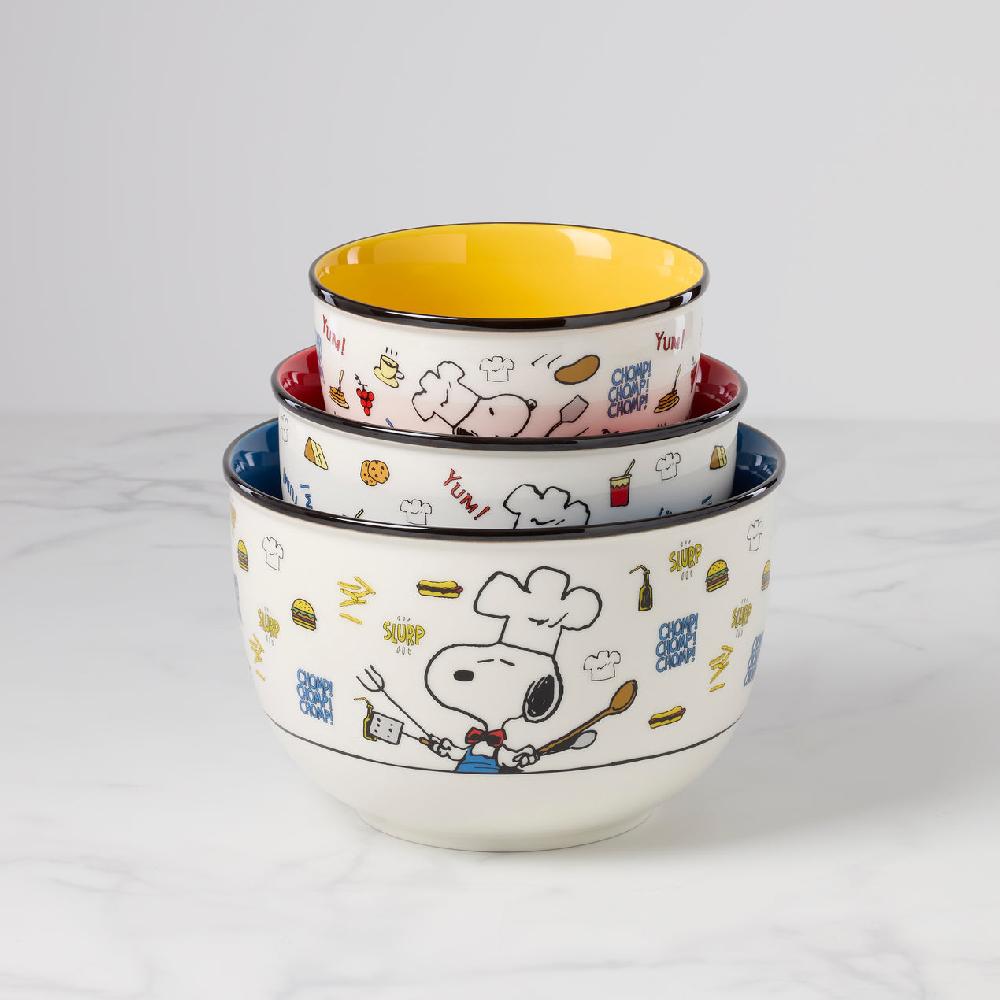 Cambridge Silversmiths Chef Snoopy 3-Piece Bowl Set