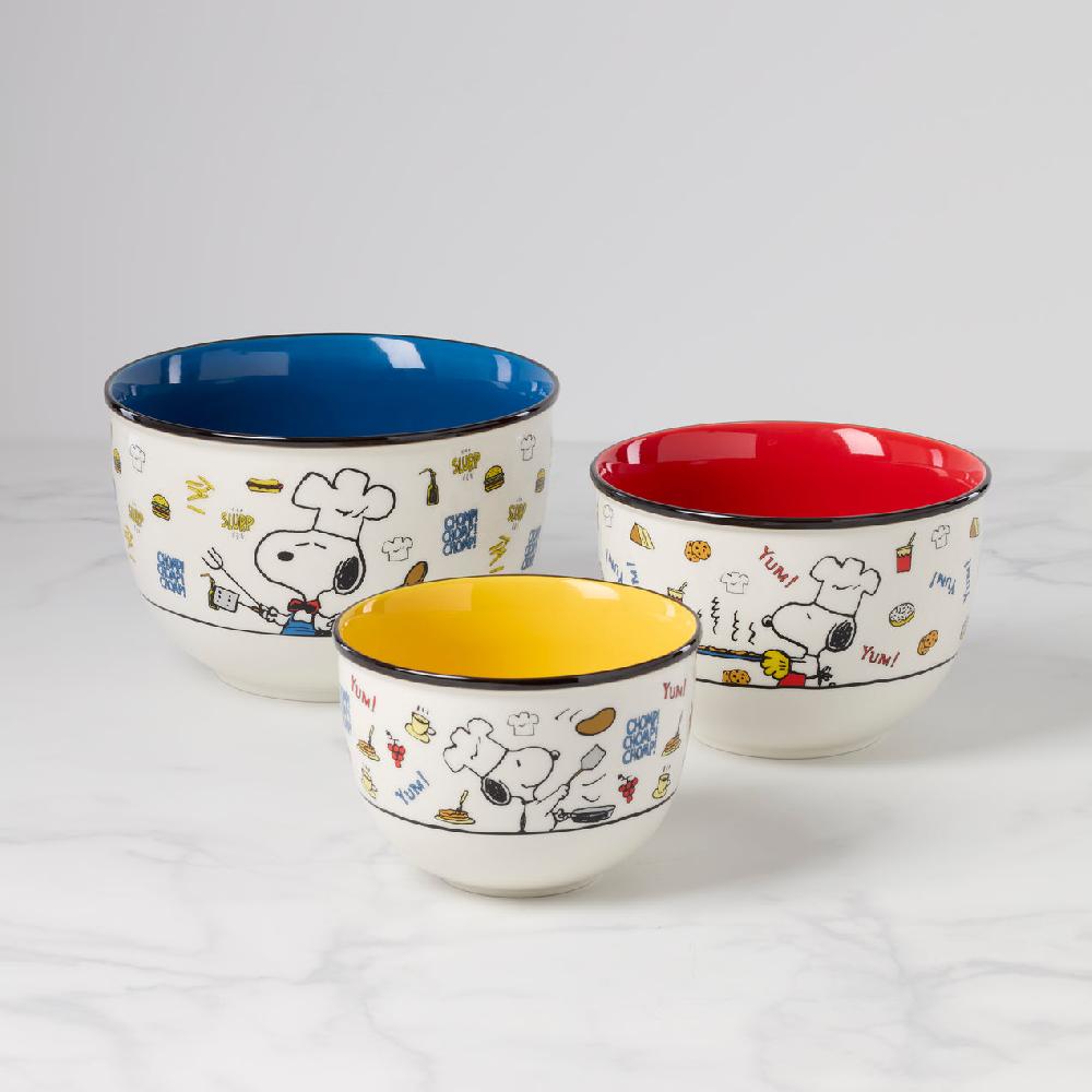 cambridge silversmiths Chef Snoopy 3-Piece Bowl Set