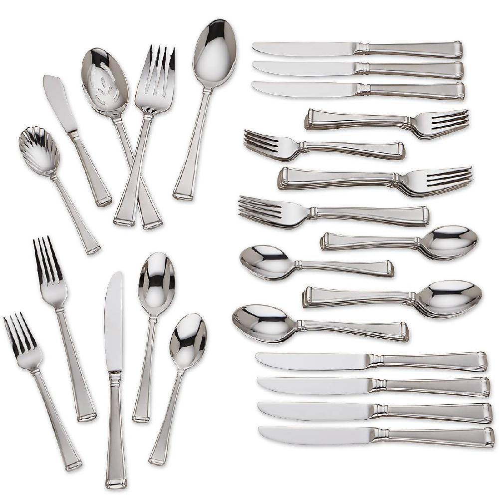 cambridge silversmiths Column Frosted 45-Piece Flatware Set