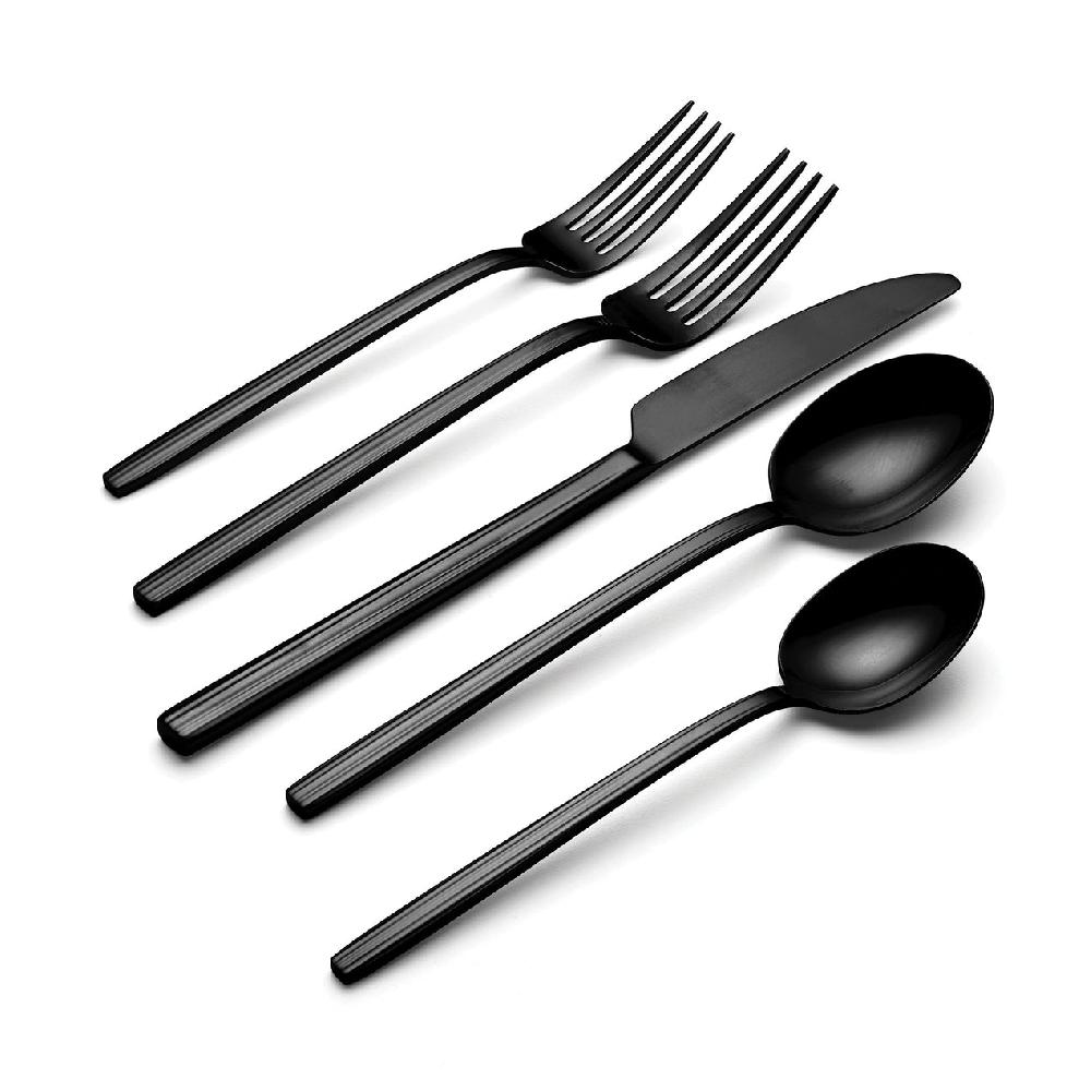 Cambridge Silversmiths Dean Satin Black 20 Piece Flatware Set