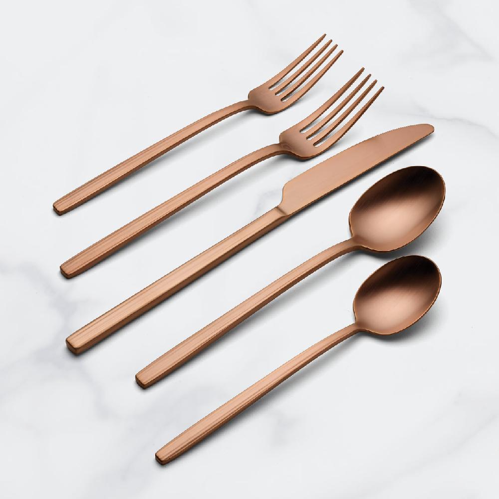 cambridge silversmiths Dean Satin Rose Gold 20-Piece Flatware Set