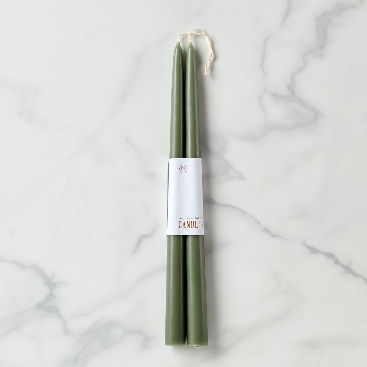 cambridge silversmiths Dipped 12" Taper Candle Pair - Moss