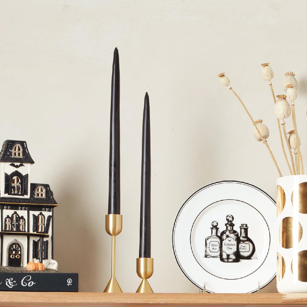 Cambridge Silversmiths Dipped 12" Taper Candle Pair - Smoke