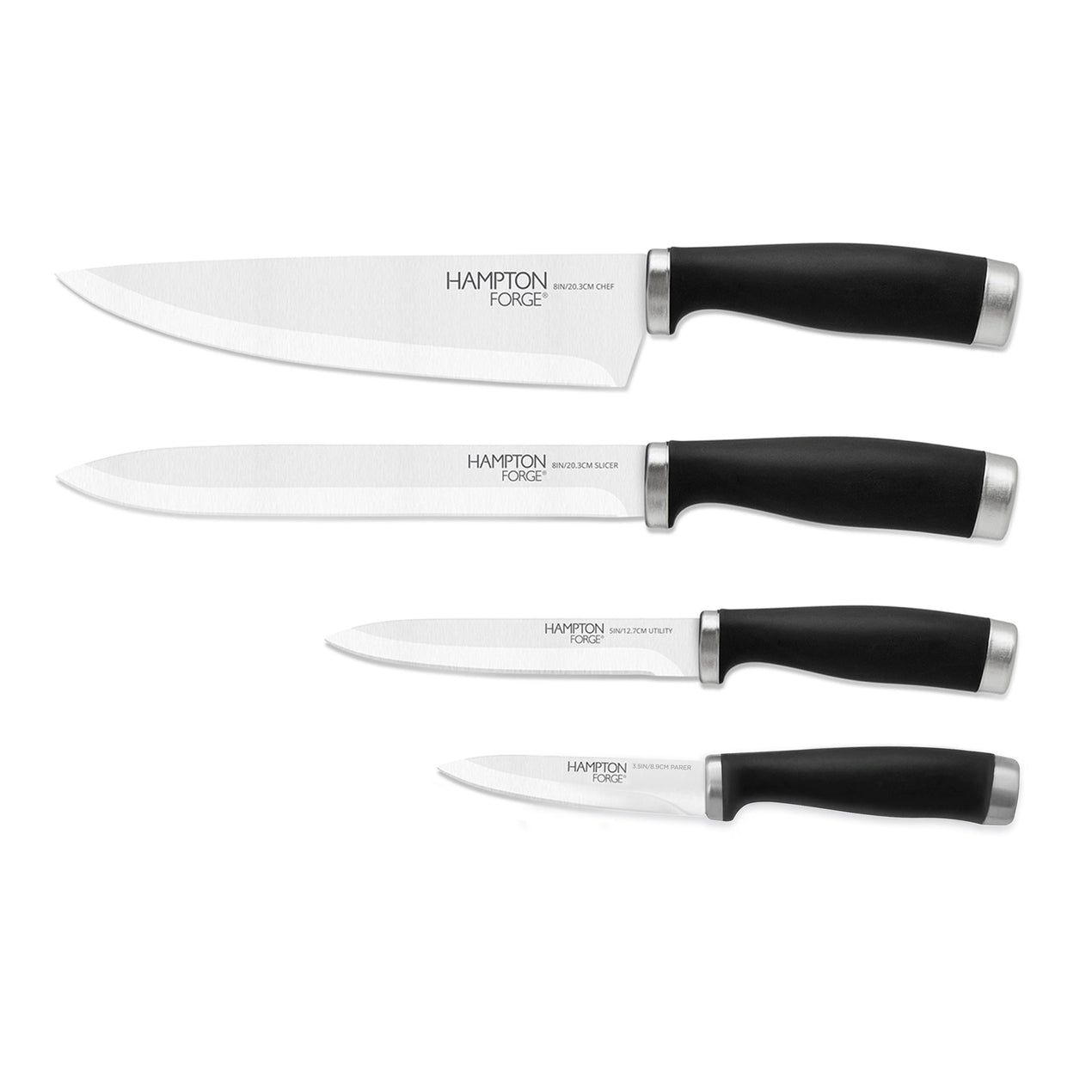 cambridge silversmiths Epicure Black 4 Piece Soft Grip Cutlery Set