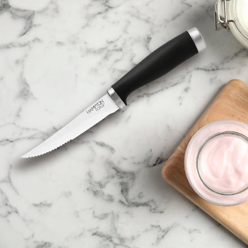 Cambridge Silversmiths Epicure Black 4 Piece Steak Knife Set