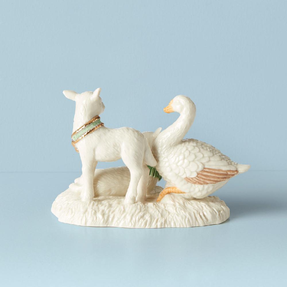 Cambridge Silversmiths First Blessing Goose & Lambs Figurine