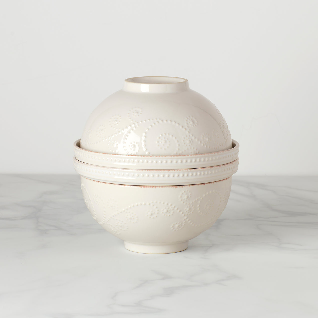 cambridge silversmiths French Perle Luna 8-Piece Nesting Dinnerware Set