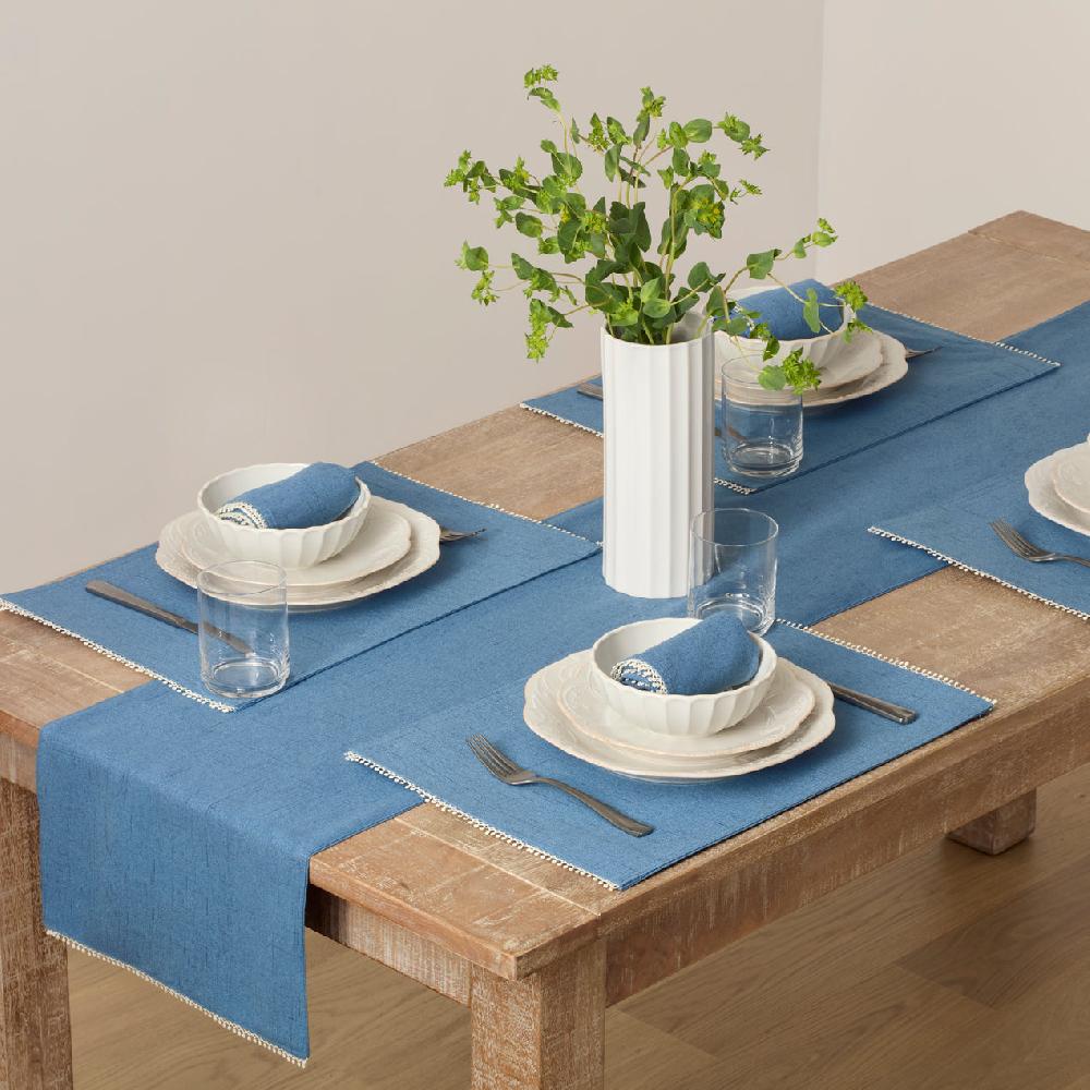 Cambridge Silversmiths French Perle Periwinkle 13x18 Placemats Set Of 4