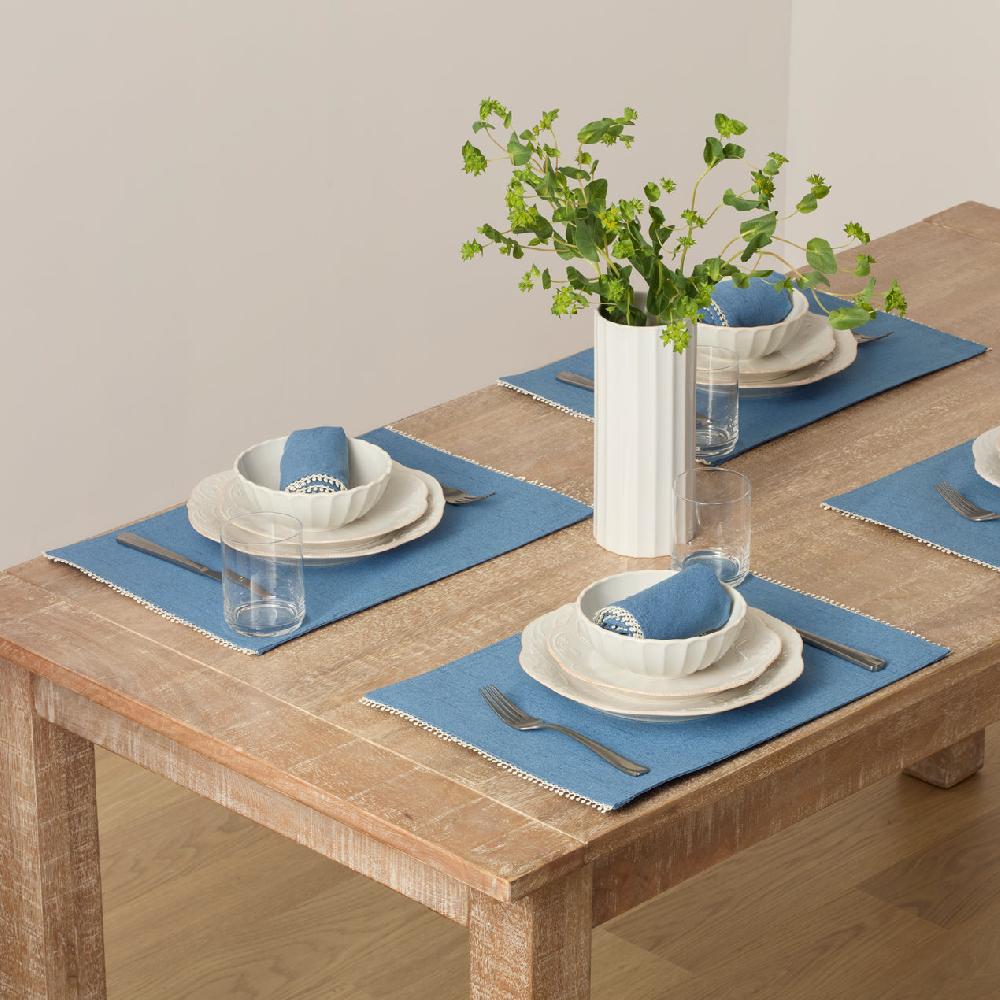 cambridge silversmiths French Perle Periwinkle 13x18 Placemats Set of 4