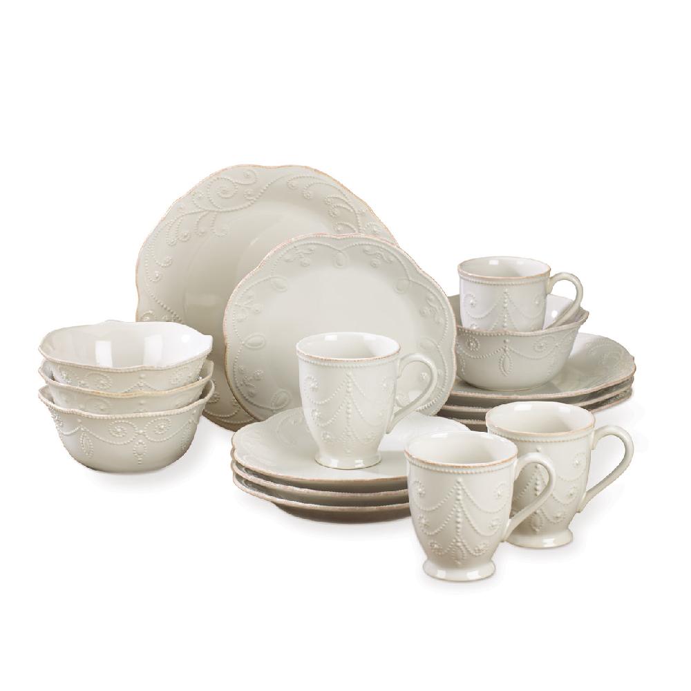 cambridge silversmiths French Perle White 16-Piece Dinnerware Set