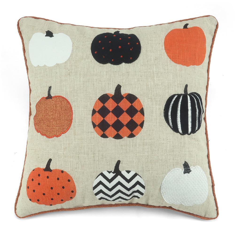 Cambridge Silversmiths Halloween Pumpkin Line Up Pillow 18x18