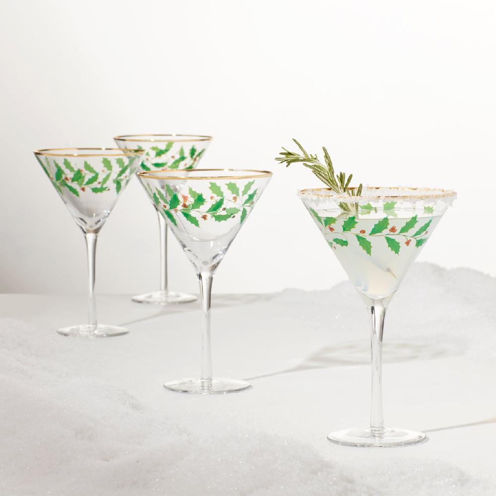 Cambridge Silversmiths Holiday 4-Piece Martini Glass Set