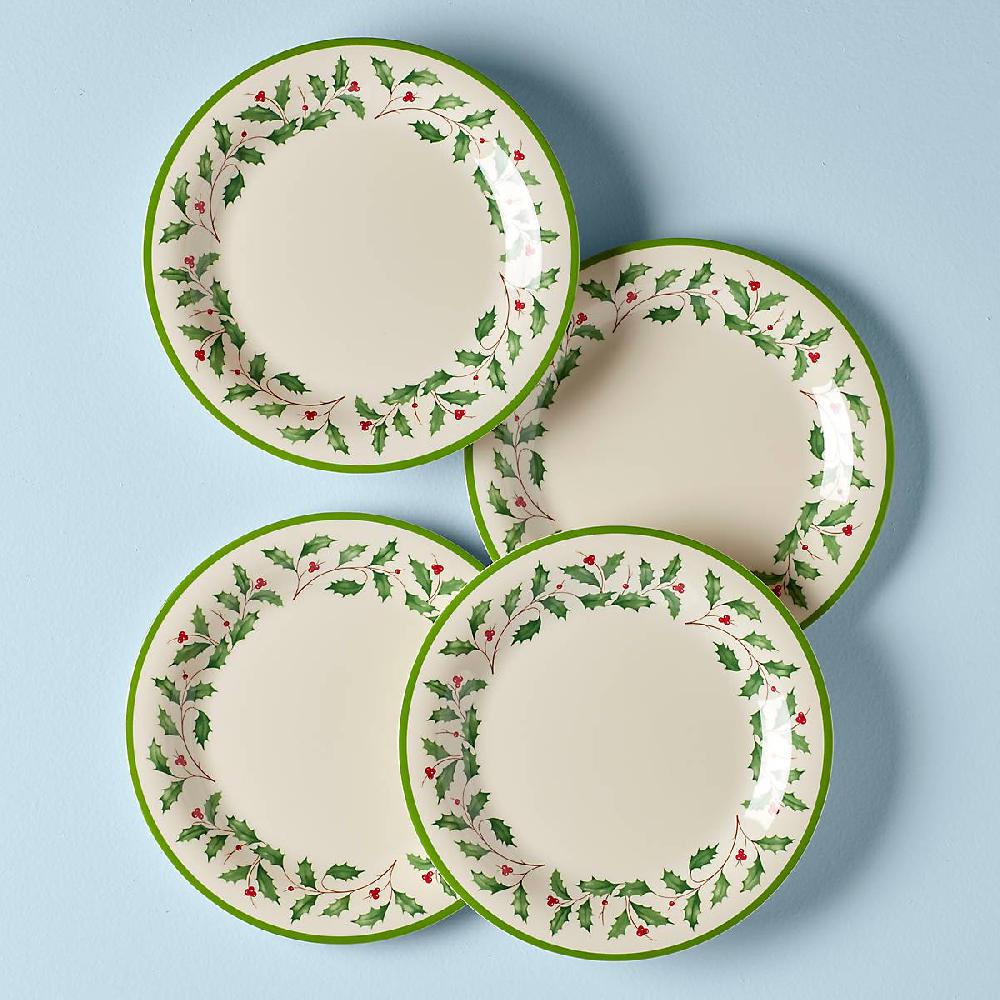 cambridge silversmiths Holiday 4-Piece Melamine Dinner Plate Set