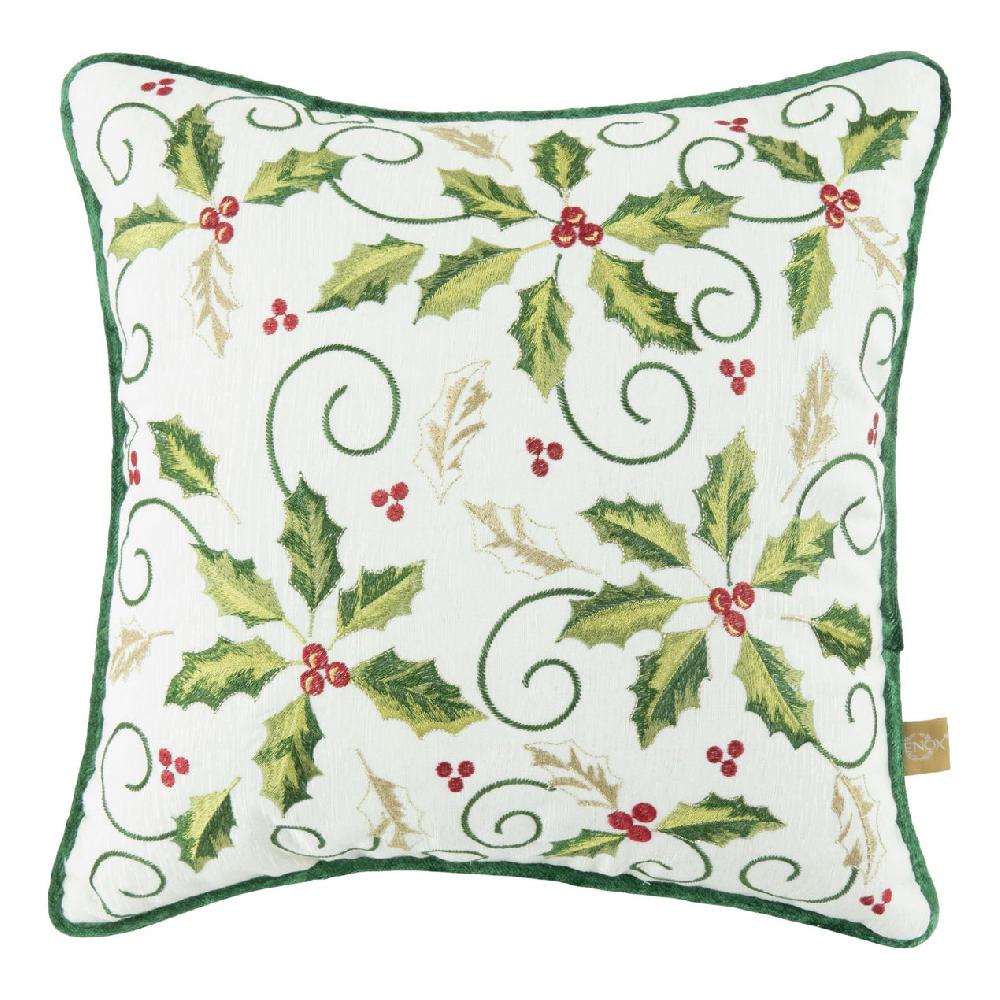 cambridge silversmiths Holiday Holly 16x16 Throw Pillow