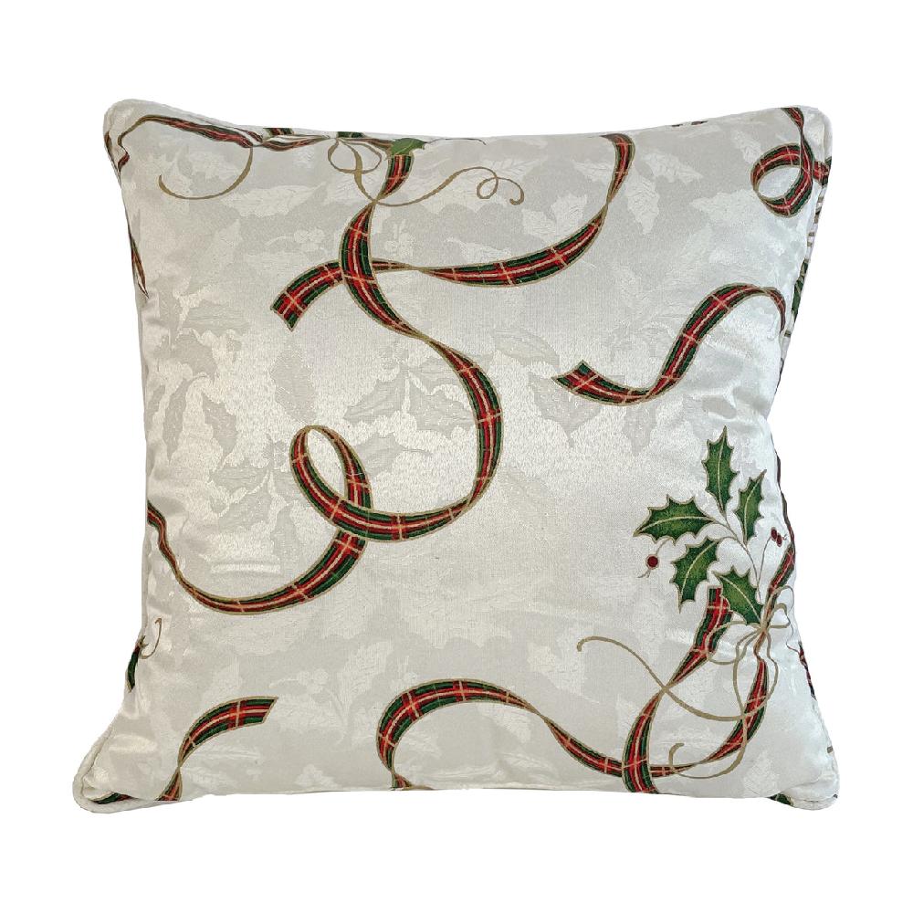 cambridge silversmiths Holiday Nouveau Ribbon 20x20 Throw Pillow