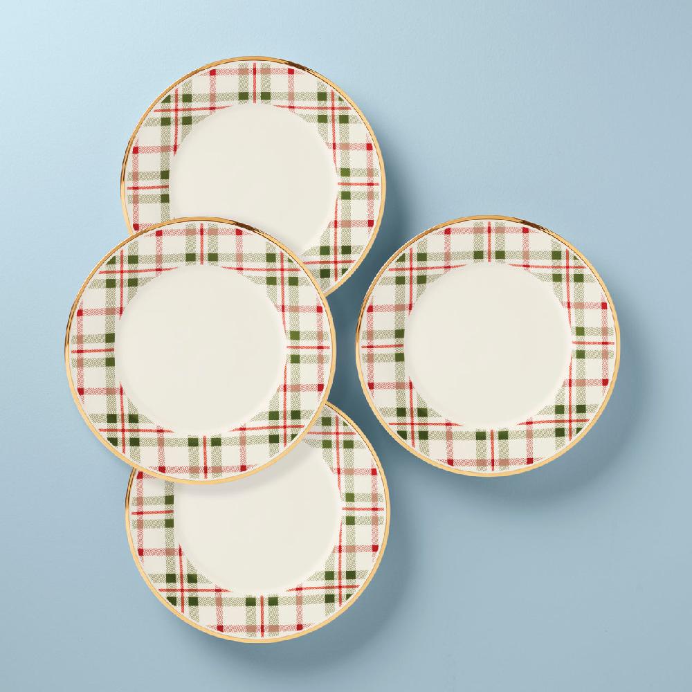 cambridge silversmiths Holiday Plaid Dinner Plates Set of 4