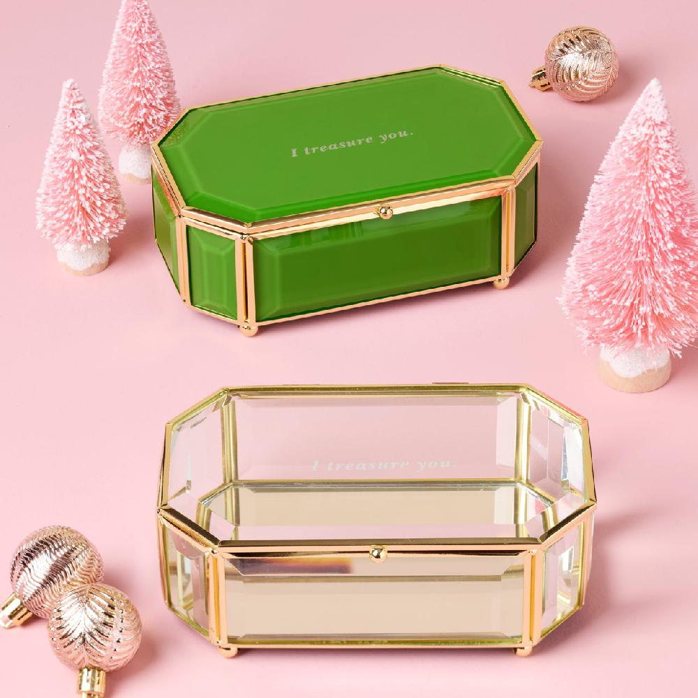 Cambridge Silversmiths "I Treasure You" Green Jewelry Box