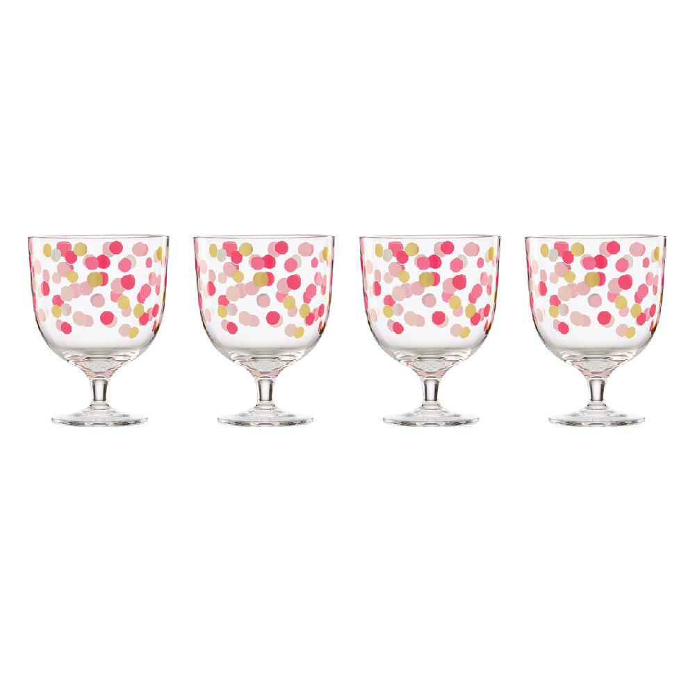 Cambridge Silversmiths It's Raining Confetti Short Wine Glasses Set Of 4
