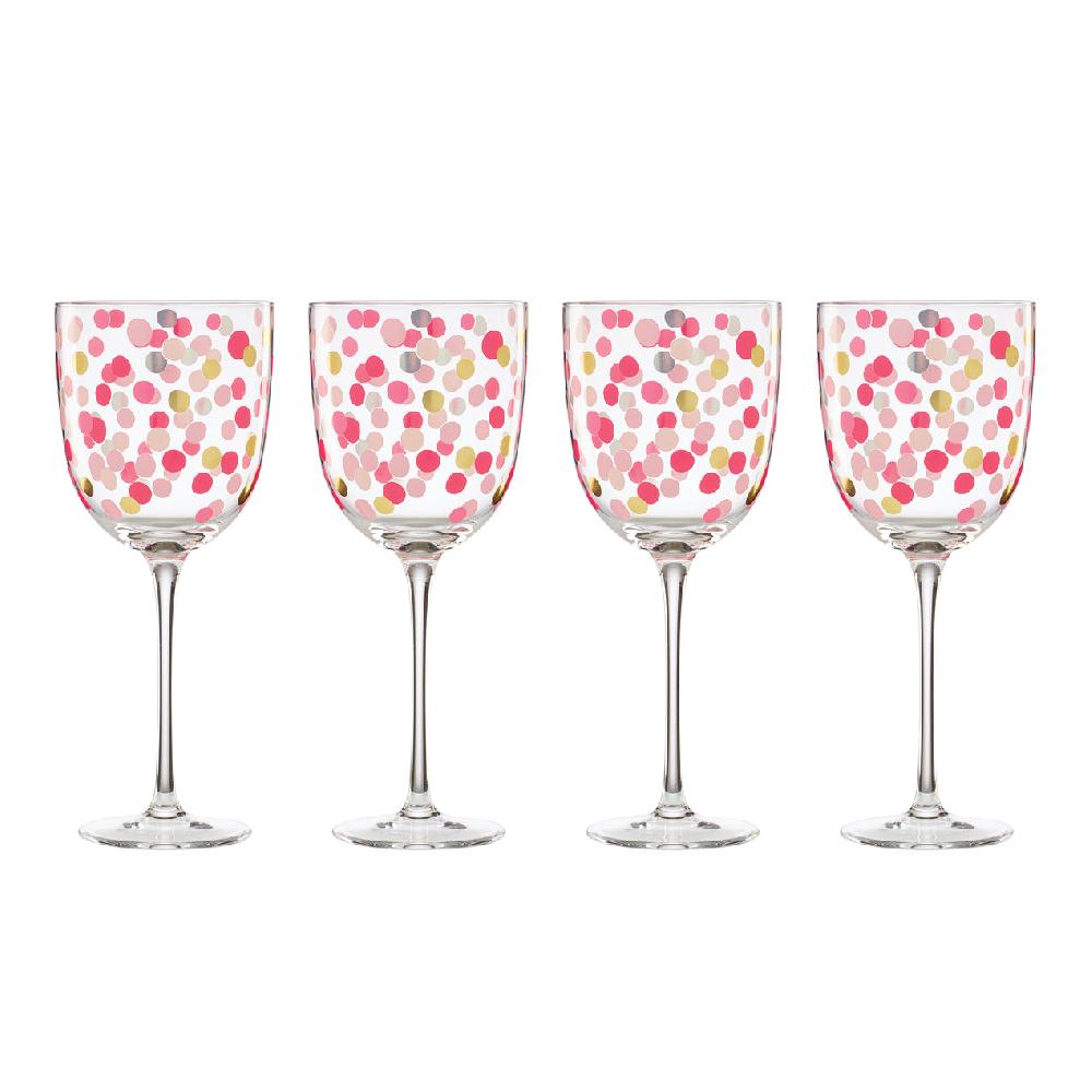 Cambridge Silversmiths It's Raining Confetti Wine Glasses Set Of 4