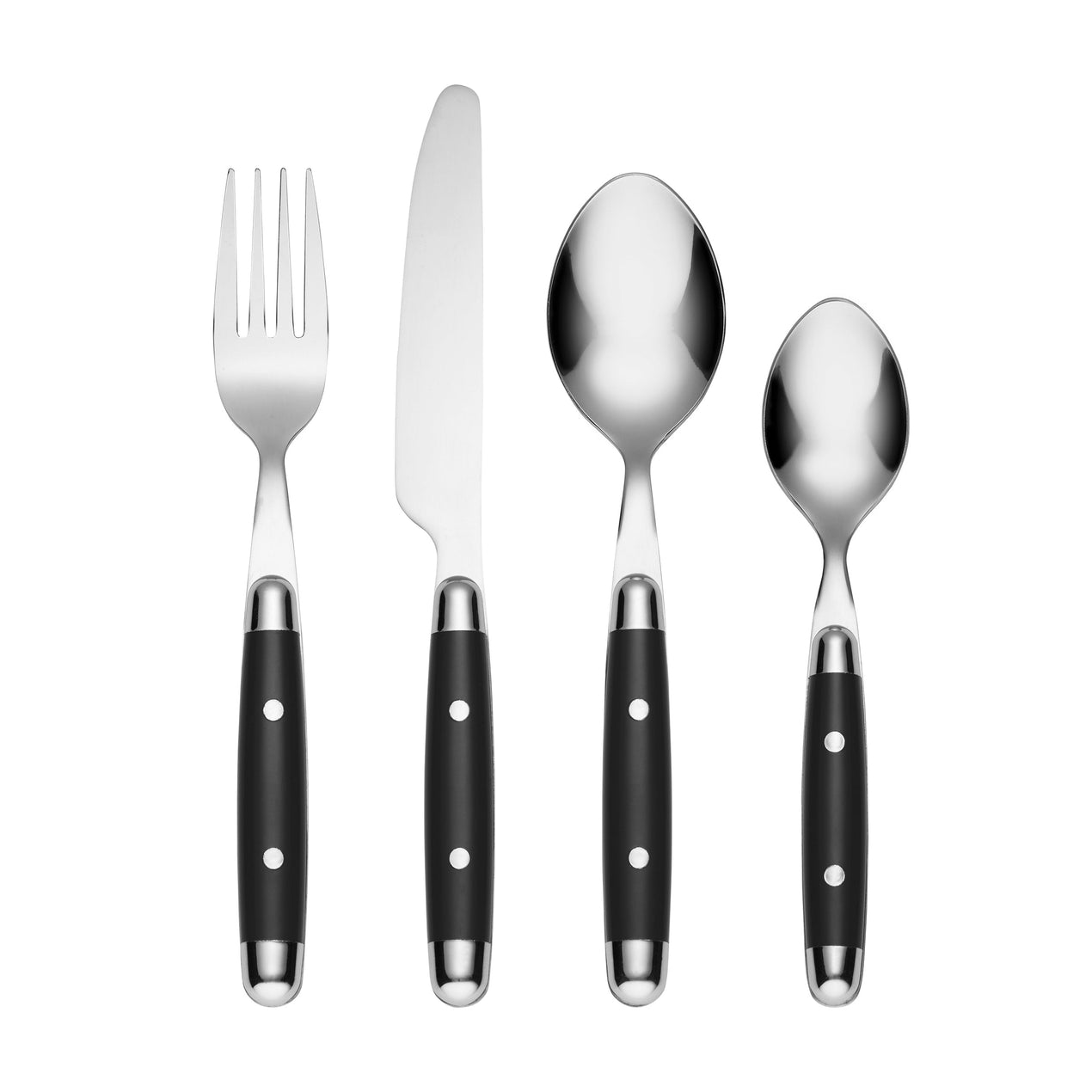 cambridge silversmiths Jubilee Black 16-Piece Flatware Set