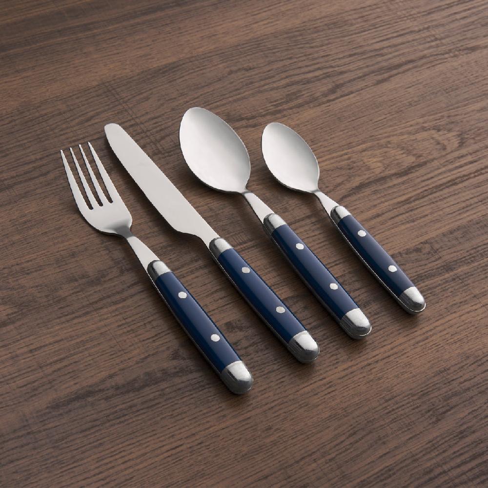 Cambridge Silversmiths Jubilee Blue 16-Piece Flatware Set